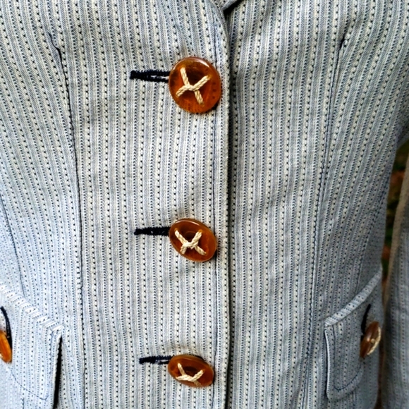 Nanette Lepore Striped Grey Blazer Size 6 - Picture 5 of 14